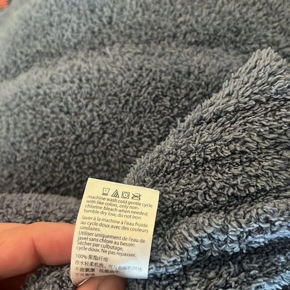 Barefoot Dreams Blue Diagonal Stripe Plush Open Cardigan, size S - Picture 10 of 11